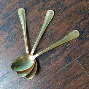 Pfaltzgraff tasting demitasse spoons set of 3, gold plated